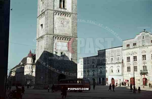 1939 Market Town Enns Austria Belfry Tower 1564-1568 Bus Motorbike Museum