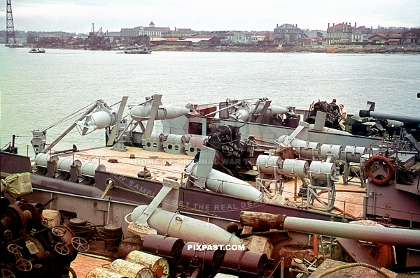 3 German Kriegsmarine M1 Minesweeper Minensuchboot in the Port of Bordeaux France June 1940