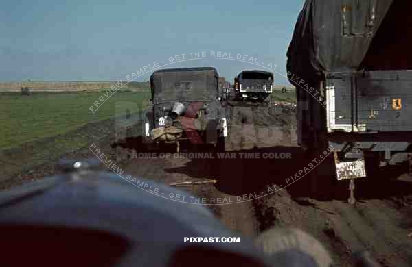 3rd Panzer Division convoy, Russian Mud Streets, Spring 1942, Charkow.