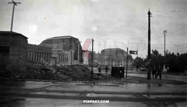 69th infantry division - Leipzig - Germany - 1945 - Destroyed main train station, Hauptbahnhof Leipzig, ruins