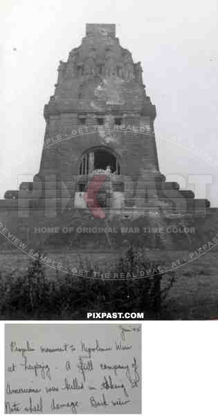 69th infantry division - Leipzig - Germany - 1945 Damaged Monument of Nations - Volkerschlachtdenkmal