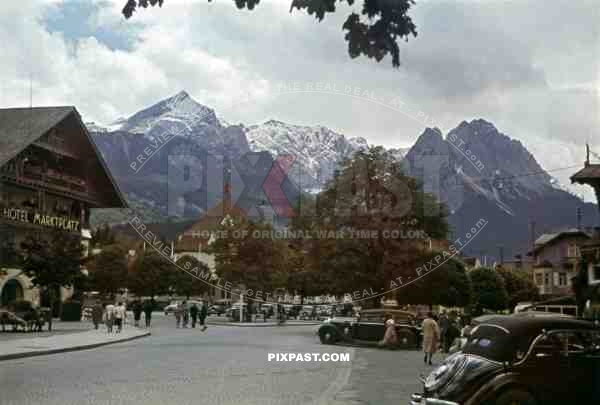 Adolf-Wagner-Platz in Garmisch-Partenkirchen, Germany 1938