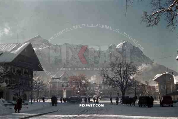 Adolf-Wagner-Platz in Garmisch-Partenkirchen, Germany ~1941