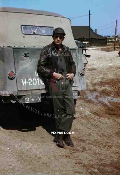 American GI war reporter and photographer in Normandy France 1944