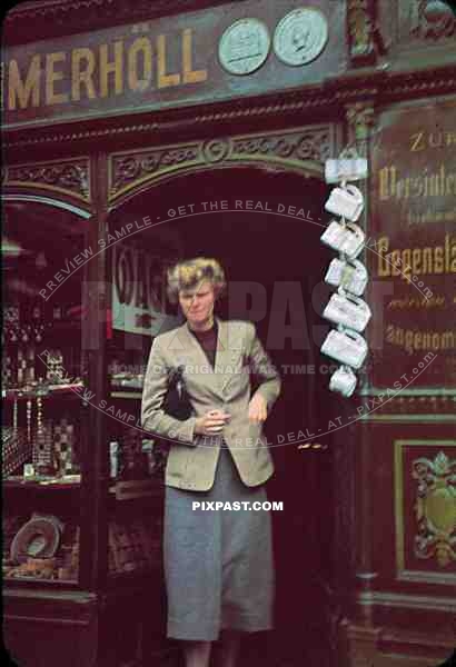 american tourist woman in Freiburg, Germany 1939