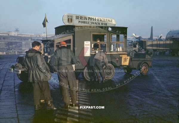 American USAAF Pilots stopping for lunch after delivering coal in the Berlin Air Lift June 1948.