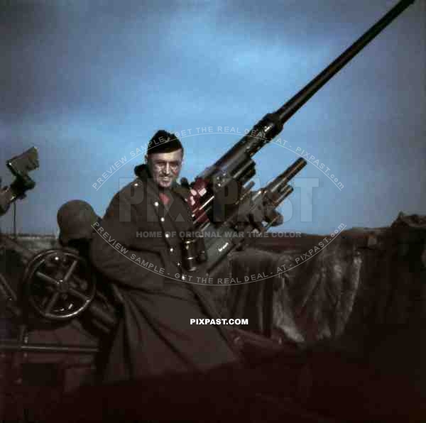 Antiaircraft gun in Cherbourg, France 1941