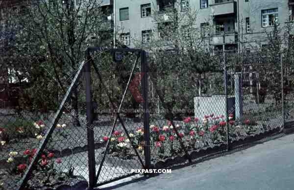 apartment block / gardens in Leipzig, Germany 1941