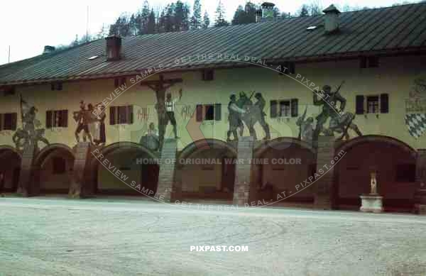 Arcades at the Schlossplatz in Berchtesgaden, Germany 1941 