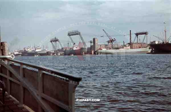 at the Hamburg harbour, Germany ~1940