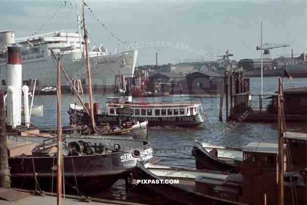 at the Hamburg harbour, Germany ~1940