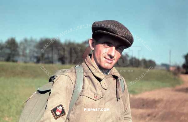 Backpacker travelling through Kelheim Bavaria Summer 1937