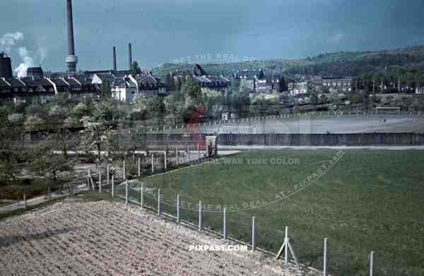 Belgium 1945 color Factory Industry smoke stack chimney