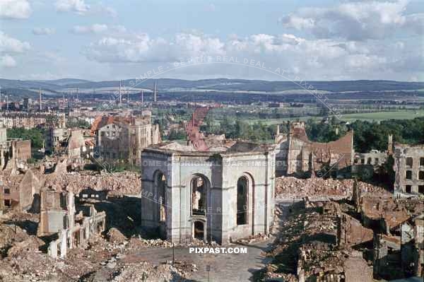 Bombed and destroyed Kassel city. Germany September 1944