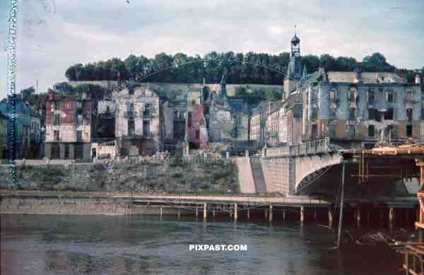 bombed bridge in ChÃ¢teau-Thierry, France 1940