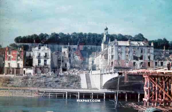 bombed bridge in ChÃ¢teau-Thierry, France 1940