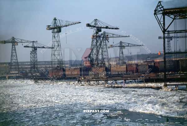 Bremer Vulkan AG Bremerhaven  December 24 1946 Germany. Kriegsmarine U-boot Submarine Assembly Line.