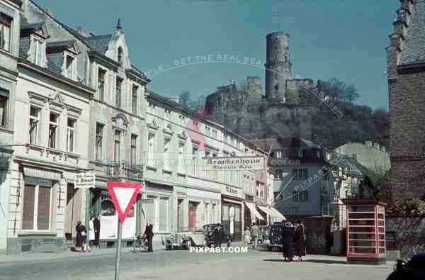 BurgstraÃŸe, Bonn, Nordrhein-Westfalen, 1939, Church, St. Michael, Godesburg, mountain.