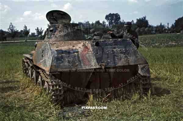 Burned out Soviet Light Swimming Tank T-40 in Bohushivka, Ukraine 1941