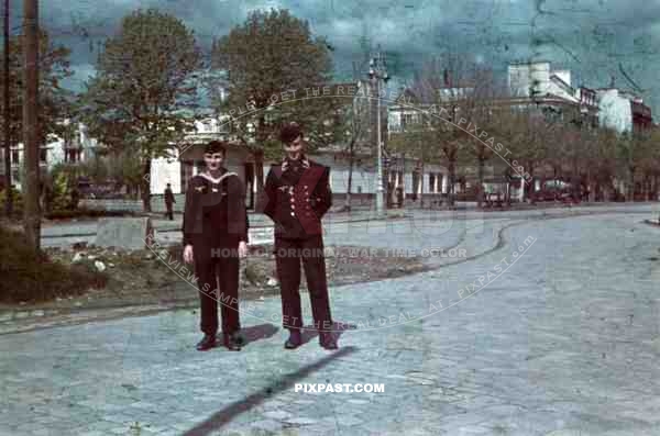 bus station at Cours de Chazelles in Lorient, France ~1940