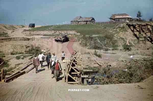 Captured Russian BT-7 Panzer Tank, near Smolensk, Summer 1941, 19th Panzer Division.