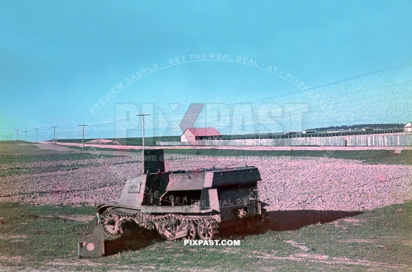 Captured Russian T20 armored tractor Komsomolets. Ukraine 1942