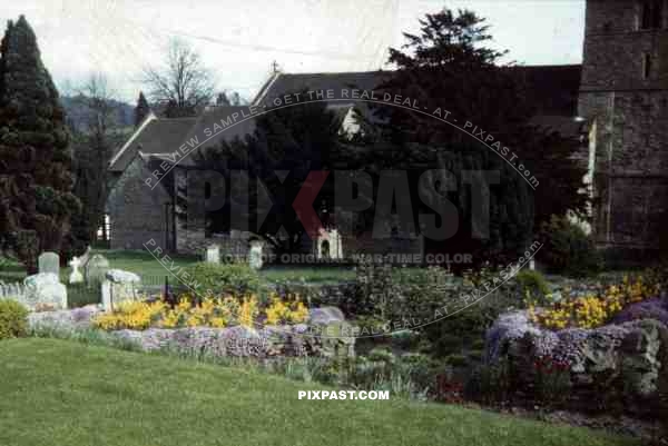 cemetery at the St. MaryÂ´s church in Cleobury, England ~1944