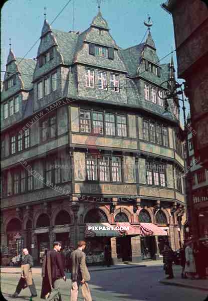 city centre people street shops 1939