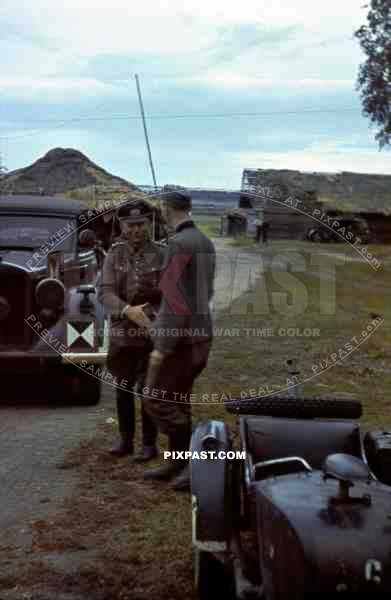 Colonel-General Heinz Guderian with Horch Kfz. 21 Staff Car, Beresina August 1941, 3rd Panzer Division.