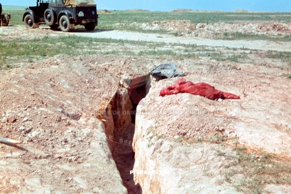 Commanders Horch 901 of Generaloberst Richard Ruoff inspecting captured Russian bunker trench. Ukraine 1942