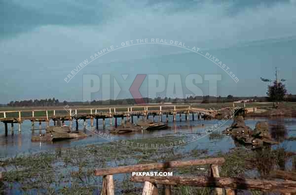 Complete Russian T34 Tank Unit sunk in River. Dubno Ukraine. Battle of Brodny 1941. German 9. Infantry Division