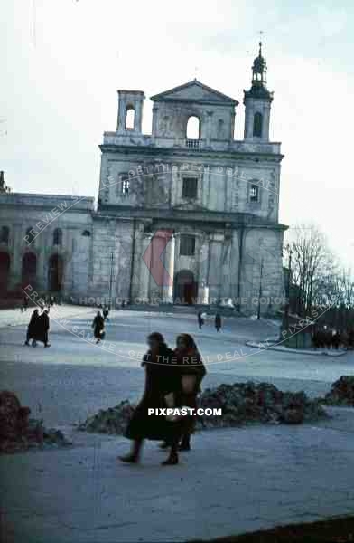 damaged St. John cathedral in Lublin, Poland 1939