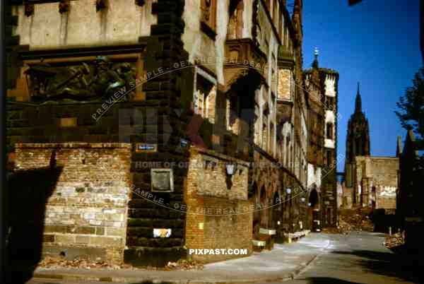 destroyed buildings in Frankfurt, Germany 1945