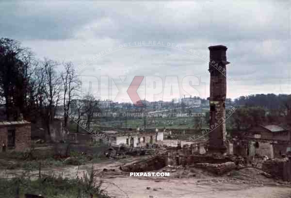 destroyed buildings in Minsk, Belarus, Russia 1941