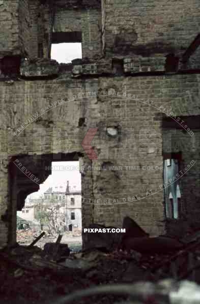 destroyed buildings in Minsk, Belarus, Russia 1941