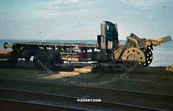 destroyed russian rail truck