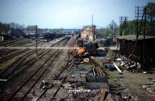 Destroyed Train Station Haguenau France. Operation Nordwind 1945, Hitlers Last West Offensive.