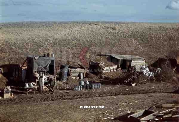 Dugouts near Stalingrad, Russia 1942