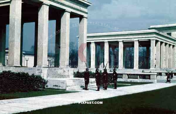 Ehrentempel, Konigsplatz, Munich 1936, SS military guard. changing of the guard.