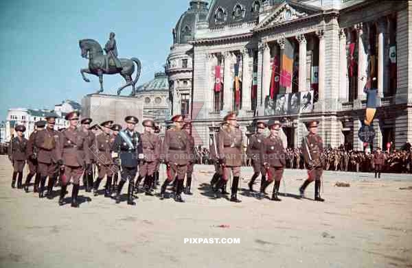 equestrian statue of King Carol in Bu_char_est, Romania ~1939