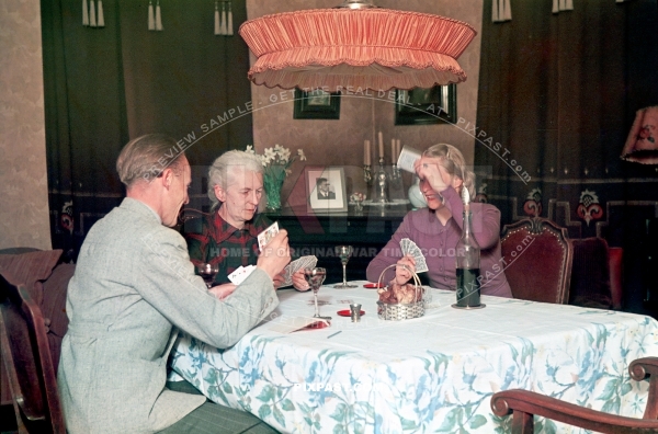 Family playing SKAT in Lindau Germany 1944