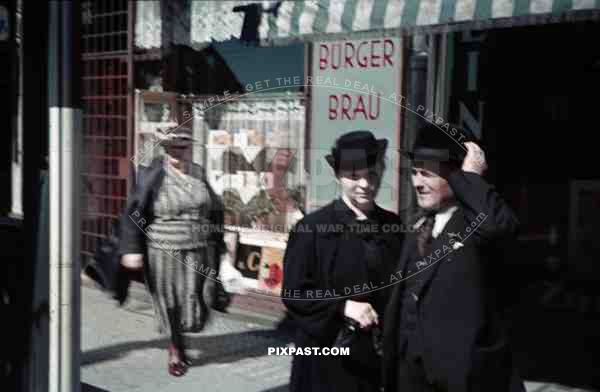 Family portrait beside U-Bahn subway entrance Berlin Germany 1939.