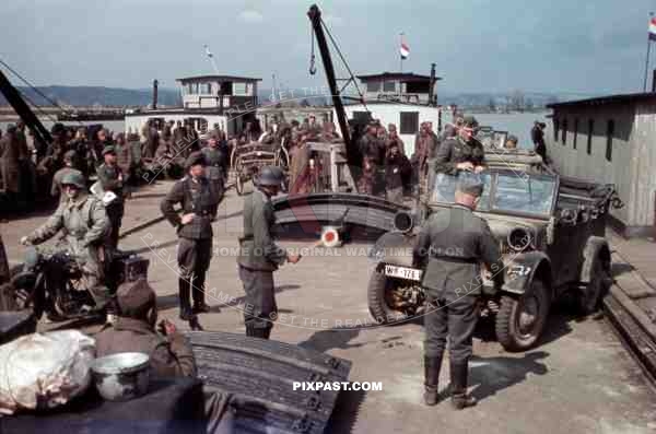 Ferry over the river Save in Brod, Yugoslavia 1941