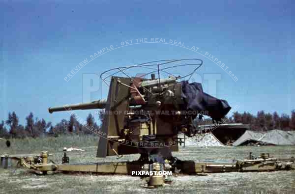 Flak 18 in a german Luftwaffe air field in Naples, Italy 1942