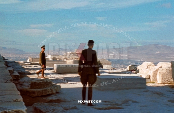 Generalfeldmarschalls Johannes Erwin Eugen Rommel inspecting ruins in Athens Greece 1941