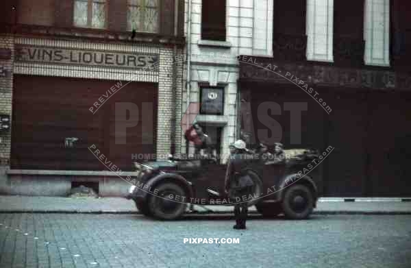 German General in Horch 901 Staff Car, France 1940. 4th Panzer Division.