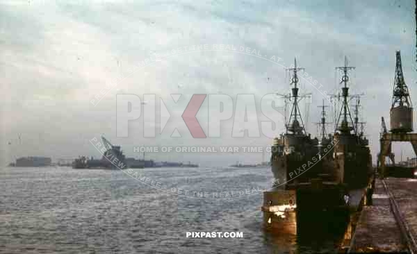 German Kriegsmarine Coastal Patrol boat with Luftwaffe airforce eagle, Riga, Latvia, 1944, 134th GebirgsjÃ¤ger,