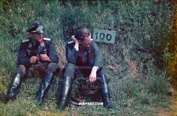 German Luftwaffe FLAK officers spanish cross in silver uniform boots Russia summer 1941 3. Flak Abt. 701 