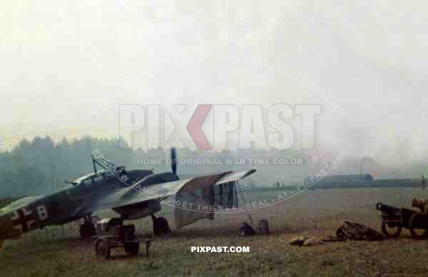 German Luftwaffe plane Messerschmitt Bf110. Lehrgeschwader 2. 7.(H)/LG2. South Russia 1941 