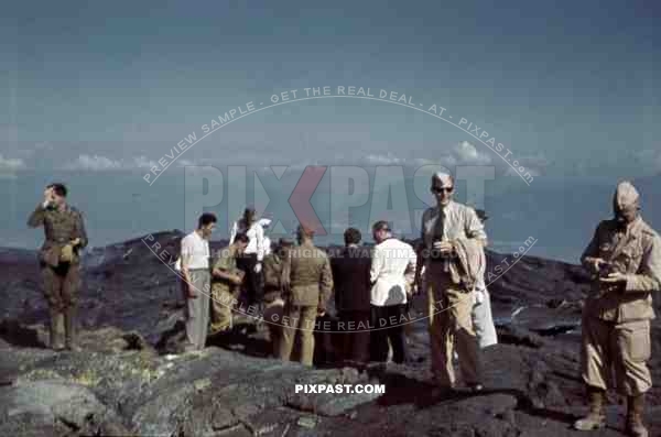 German Luftwaffe soldiers at the Vesuv lava fields in Naples, Italy ~1942